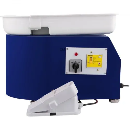 VEVOR Töpferscheibe 350 W, Keramik Rad Maschine 220 V, Elektrische Töpferscheibe 28 cm Plattenteller, Fußpedaleinstellung, 60 dB, Drehscheibe Töpferei Kunstwerk DIY Basteln 300 U/min, Blau, 13,3 kg – Bild 9