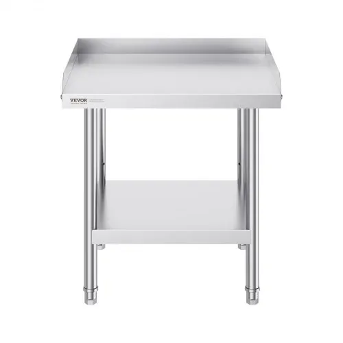 VEVOR Arbeitstisch aus Edelstahl, kommerzieller Arbeitstisch zur Lebensmittelzubereitung, 3-seitiger Spritzschutz, 610 x 610 x 660 mm Küchentisch, Arbeitstisch mit einstellbarer Höhe für Hotel – Bild 10