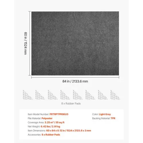 VEVOR Teppichunterlage, Antirutschmatte 1524 x 2133,6 x 3 mm, Zuschneidbarer Teppichstopper aus Polyester & TPR mit Gummipad, Rutschfest & Wasserfest, Universal für Alle Böden, Schublade & Kofferraum – Bild 6
