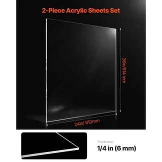 VEVOR Plexiglas-Acrylplatte, 2er-Set Kunststoffplatten, 610×914 mm, 6 mm dick, transparentes Kunststoffglas für Bastelprojekte, Ersatzglas für Bilderrahmen, DIY-Display, leicht zu schneiden VEVOR Plexiglas-Acrylplatte, 2er-Set Kunststoffplatten, 610×914 mm, 6 mm dick, transparentes Kunststoffglas für Bastelprojekte, Ersatzglas für Bilderrahmen, DIY-Display, leicht zu schneiden