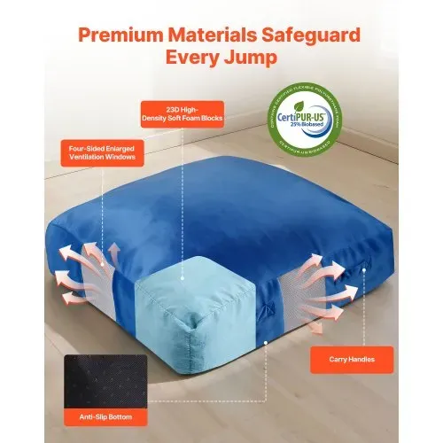 VEVOR Crashpad 150 x 150 cm, Kindermatte mit Schaumstoffblöcken & Waschbarem Bezug, Weiche Schaumstoff-Landezone, Fallschutzmatte, Ausstattung für Sinnesräume zum Springen Entspannen Spielen – Bild 4