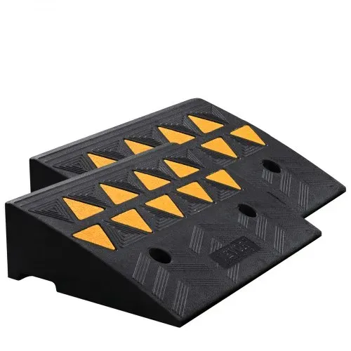 VEVOR 2xSchwellenrampe Vollgummi Türschwellenrampe Max. Tragfähigkeit bis zu 15Tonnen Bordsteinrampe 48,3x33x12,7cm Rollstuhlrampe Auffahrrampe Gummirampe Ideal für unebenen Boden Bordsteinkanten – Bild 10