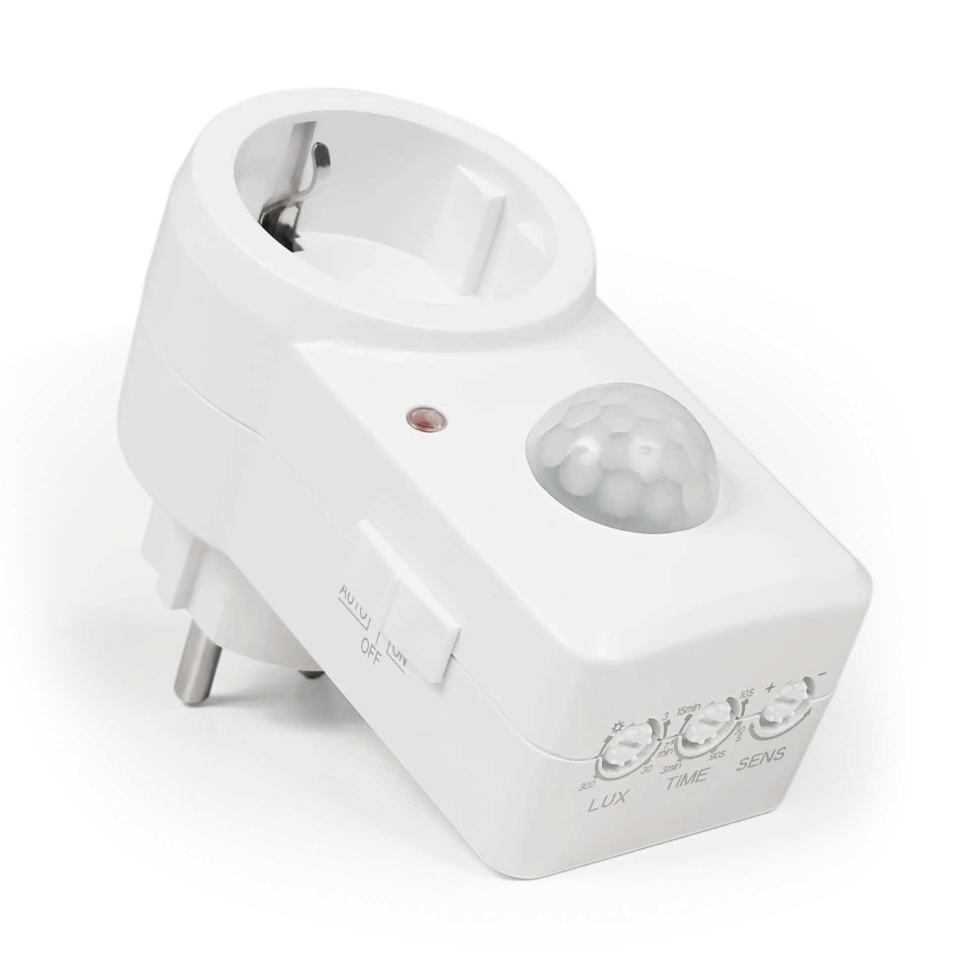 Zwischenstecker McPower, 120° Bewegungsmelder, 1.200W, weiß Zwischenstecker McPower, 120° Bewegungsmelder, 1.200W, weiß