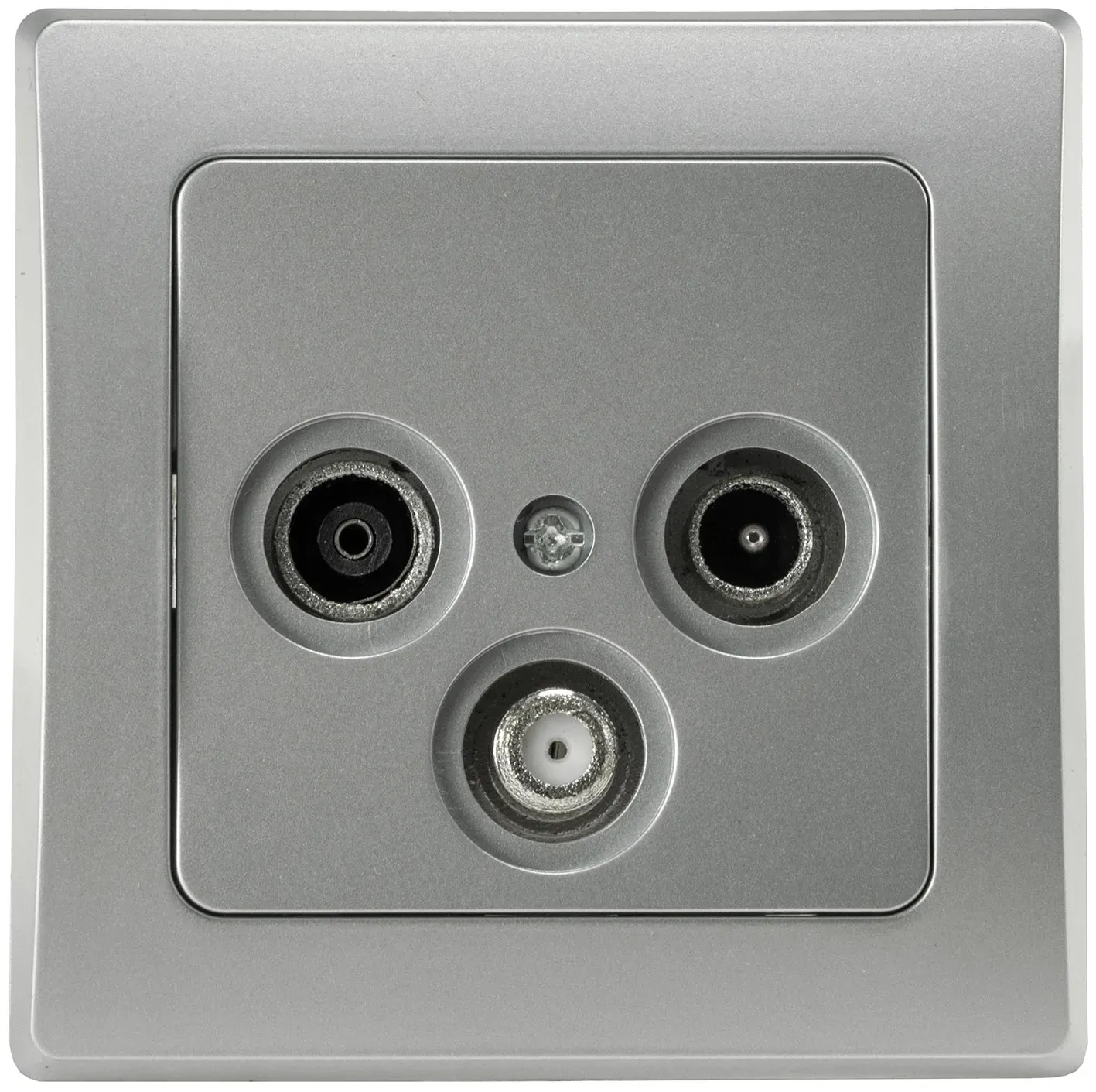 DELPHI Antennendose TV+Radio+Sat inkl. Rahmen, UP, silber DELPHI Antennendose TV+Radio+Sat inkl. Rahmen, UP, silber