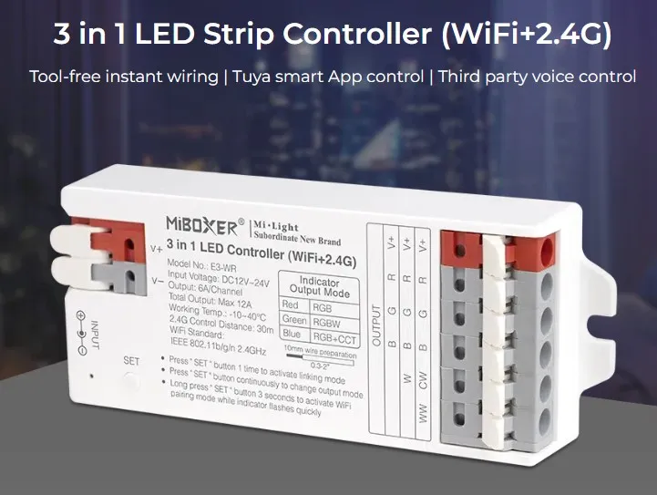 MiBoxer E3-WR LED Controller 3in1 (RGB/RGB-W/RGB+CCT) WLAN + 2,4G MiBoxer E3-WR LED Controller 3in1 (RGB/RGB-W/RGB+CCT) WLAN + 2,4G