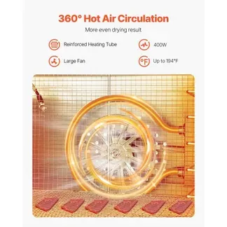 VEVOR Dörrgerät Dörrautomat 6 Edelstahlschalen, elektrischer 400 W Futtertrockner mit einstellbarer Temperatur, Gefriertrockner für Trockenfleisch Fleisch Obst Gemüse Kräuter Hundeleckerlis VEVOR Dörrgerät Dörrautomat 6 Edelstahlschalen, elektrischer 400 W Futtertrockner mit einstellbarer Temperatur, Gefriertrockner für Trockenfleisch Fleisch Obst Gemüse Kräuter Hundeleckerlis