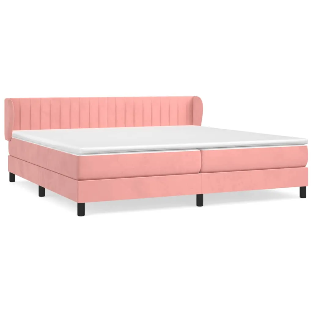 vidaXL Boxspringbett mit Matratze Rosa 200x200 cm Samt – Bild 2