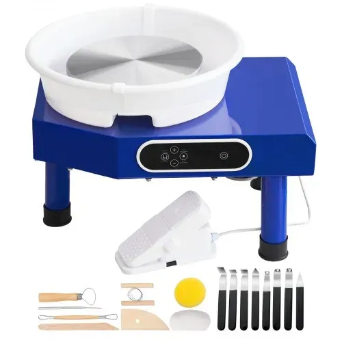 VEVOR Töpferscheibe Keramik Rad Maschine 350 W, Elektrische Töpferscheibe Maschine 25 cm 300 U/min Töpferscheibenmaschine, mit Pedal & Schürze Formmaschine, Geeignet für Anfänger, Enthusiasten – Bild 8