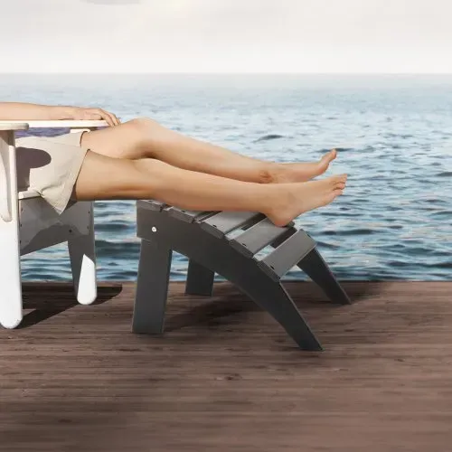 VEVOR Fußstütze für Adirondack-Stühle, 475x500x330 mm, klappbarer Adirondack-Ottomane aus HDPE-Kunststoff, Gartenstuhl weit verbreitet für Außenbereich, Veranda, Pool, Rasen, Hinterhof, schwarz – Bild 7