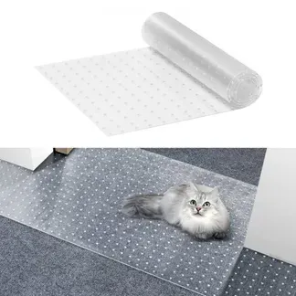 VEVOR Teppichschutz für Haustiere, 38,1 x 1,22 m, kratzfester PVC-Katzenteppichschutz für den Türrahmen, rutschfeste Katzenkratzschutzmatte, leicht zuschneidbarer Kunststoff-Teppichkratzstopper VEVOR Teppichschutz für Haustiere, 38,1 x 1,22 m, kratzfester PVC-Katzenteppichschutz für den Türrahmen, rutschfeste Katzenkratzschutzmatte, leicht zuschneidbarer Kunststoff-Teppichkratzstopper