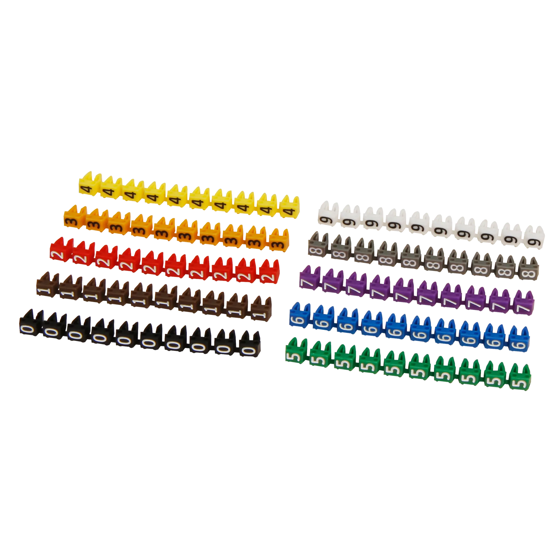 Kabelmarker-Clips McPower, bedruckt mit Ziffern 0-9, Kabeldurchmesser bis 3mm, Kunststoff – Bild 2