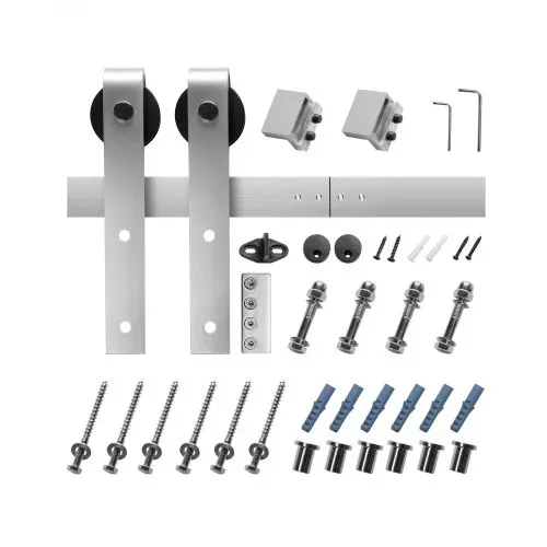 VEVOR Schiebetürsystem 2,44 m, Schiebetürbeschlag, Tragkraft 150 kg, kompatibel mit 107 bis 122 cm Breite & 34,92 bis 44,45 mm Dicke, langlebige Schiene & J-förmige Rolle – Bild 8