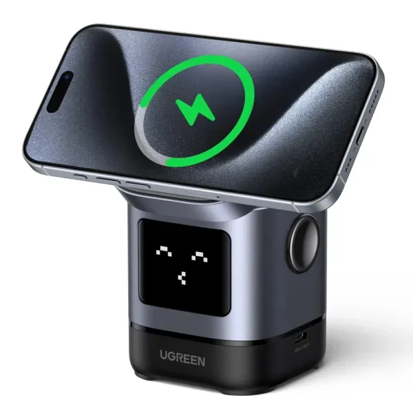 Ugreen 45775 Ladegerät für Mobilgeräte Universal Schwarz, Grau AC Kabelloses Aufladen Schnellladung Drinnen Ugreen 45775 Ladegerät für Mobilgeräte Universal Schwarz, Grau AC Kabelloses Aufladen Schnellladung Drinnen