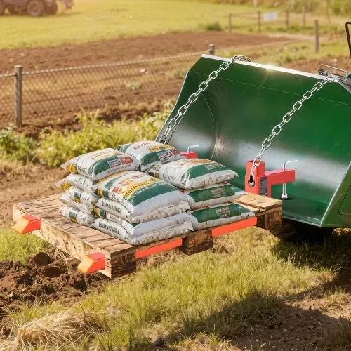 VEVOR Palettengabeln, 907 kg Gabelträger zum Anklemmen, 1090 mm Gesamtlänge, Gabelzinken mit Schnellbefestigung, kompatibel mit Traktoranbaugeräten, Ladeschaufel und Kompaktlader, Orange – Bild 7