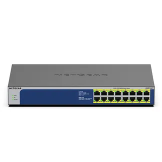 NETGEAR GS516PP Unmanaged Gigabit Ethernet (10/100/1000) Power over Ethernet (PoE) Blau, Grau NETGEAR GS516PP Unmanaged Gigabit Ethernet (10/100/1000) Power over Ethernet (PoE) Blau, Grau