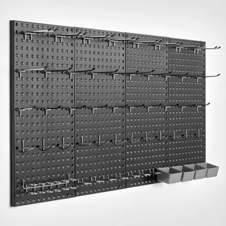 VEVOR Werkzeugwand, 61 x 30 cm, 4er-Set, robuster Stecktafel-Wand-Organizer mit Zubehör, für Wohnzimmer, Garage, Werkzeugaufbewahrung, Büroorganisation, Bastelraum, Küche, Zuhause, schwarz VEVOR Werkzeugwand, 61 x 30 cm, 4er-Set, robuster Stecktafel-Wand-Organizer mit Zubehör, für Wohnzimmer, Garage, Werkzeugaufbewahrung, Büroorganisation, Bastelraum, Küche, Zuhause, schwarz