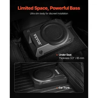 VEVOR Untersitz Auto Subwoofer 400 W 254 mm schlanker Auto Subwoofer mit Stromversorgung, Subsystem mit eingebautem Verstärker, Hoch-/Niedrigpegel-Eingang und Lautstärkeregler für SUVs Lkws VEVOR Untersitz Auto Subwoofer 400 W 254 mm schlanker Auto Subwoofer mit Stromversorgung, Subsystem mit eingebautem Verstärker, Hoch-/Niedrigpegel-Eingang und Lautstärkeregler für SUVs Lkws