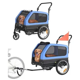 VEVOR Hundeanhänger, bis zu 40 kg, 2-in-1-Fahrradanhänger für kleine und große Hunde, klappbarer Rahmen mit Rädern, universelle Fahrradkupplung, inkl. Flagge, interne Leine, 1380x755x800 mm VEVOR Hundeanhänger, bis zu 40 kg, 2-in-1-Fahrradanhänger für kleine und große Hunde, klappbarer Rahmen mit Rädern, universelle Fahrradkupplung, inkl. Flagge, interne Leine, 1380x755x800 mm