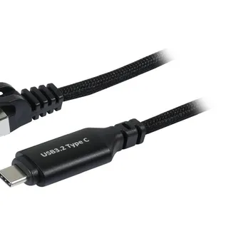 Kabel USB, C(St) => RJ45(St)_Netzwerkkarte, 2,0m, USB3.2 Type-C, schwarz(Textil), Synergy 21, Kabel USB, C(St) => RJ45(St)_Netzwerkkarte, 2,0m, USB3.2 Type-C, schwarz(Textil), Synergy 21,