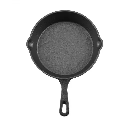VEVOR Gusseisenpfanne Bratpfannen-Set (150 / 205 / 260 / 305 mm), Hochleistungs-Bratpfannen mit hitzebeständigem Griff, Kochpfanne, Küchenkochgeschirr, geeignet für Backofen Gas Elektro Schwarz – Bild 9