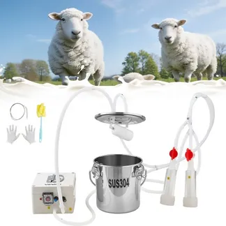 VEVOR Elektrische Ziegenmelkmaschine, 3-L-Eimer aus Lebensmittelechtem Edelstahl, Melkausrüstung mit 5200-mAh-Akku, 2 Zitzengummis, Pulsations-Vakuummelkmaschine, Impulsmelker (nur für Ziegen) VEVOR Elektrische Ziegenmelkmaschine, 3-L-Eimer aus Lebensmittelechtem Edelstahl, Melkausrüstung mit 5200-mAh-Akku, 2 Zitzengummis, Pulsations-Vakuummelkmaschine, Impulsmelker (nur für Ziegen)