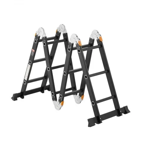 VEVOR Mehrzweckleiter, 7-in-1-Multifunktionsleiter, A-Rahmen mit 3 Stufen und Gerüstbrett, Teleskopleiter, Leitergerüst 3550 mm, robuste Leiter, 150 kg Tragkraft, für den Außenbereich zu Hause – Bild 8