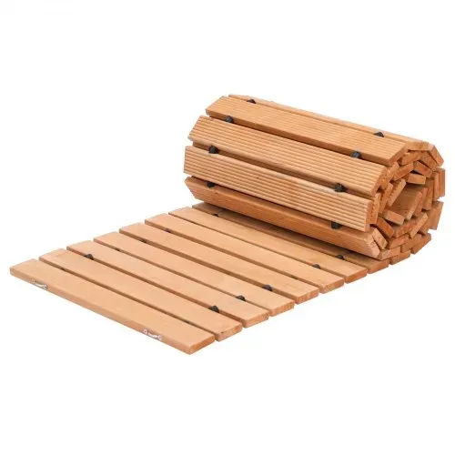 VEVOR Gartenweg Rollweg 244x43 cm, Ausrollbarer Holzweg, Außenweg aus Zedernholz mit Drahtseilverbindung, Gartentritt, Holztritt, Gehweg, Wege im Garten, Hinterhof, Terrasse, Ideal für Hochzeitsfeiern – Bild 9
