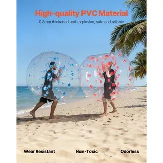 VEVOR 2 x 1,5m Bumper Ball Bubble Soccer Zorb Aufblasbarer Stoßball Blau + Rot VEVOR 2 x 1,5m Bumper Ball Bubble Soccer Zorb Aufblasbarer Stoßball Blau + Rot