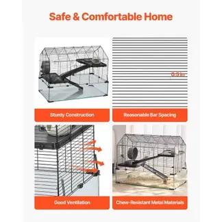 VEVOR Hamsterkäfig, 360°-Sicht, transparenter Hamsterlebensraum, Kleintierkäfig, 75x44x61 cm, belüfteter Mäusekäfig mit Wasserflasche, Rattenkäfig, tragbares Hamsterhaus für Ratten, Meerschweinchen VEVOR Hamsterkäfig, 360°-Sicht, transparenter Hamsterlebensraum, Kleintierkäfig, 75x44x61 cm, belüfteter Mäusekäfig mit Wasserflasche, Rattenkäfig, tragbares Hamsterhaus für Ratten, Meerschweinchen