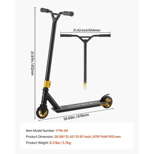 VEVOR Stunt Scooter, komplette Trick-Scooter für Kinder im Alter von 11–13 Jahren, Teenager, Jungen und Mädchen, Freestyle-Street-Rider für Fortgeschrittene und Anfänger, leichtes Aluminiumdeck – Bild 6
