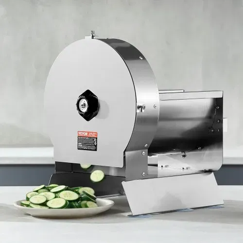 VEVOR Elektrischer Gemüsehobel, 0–12 mm Dicke, Einstellbare kommerzielle Schneidemaschine, Manueller Edelstahl-Lebensmittelschneider, Aufschnittmaschine, für Kartoffeln, Zitronen, Tomaten, Äpfel – Bild 7