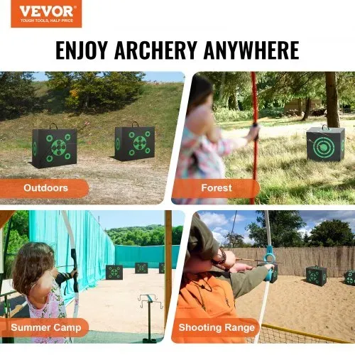 VEVOR Bogenschießen-Zielblock, 40,6 x 45,7 cm, Allseitiger Bogen-Zielblock, Tragbares Outdoor-Bogenschießen-Ziel mit Tragegriff, Einfache Pfeilentfernung, Gute Sichtbarkeit – Bild 6