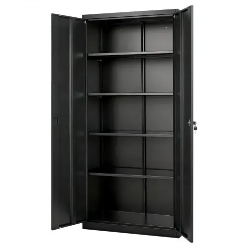 VEVOR Aktenschrank 80x40x175 cm, Abschließbarer Stahl-Mehrzweckschrank mit 4 verstellbaren Einlegeböden, 2 Magnettüren, 2 Schlüsseln & 5 Ebenen, für Lager, Keller, Waschküche, Büro, Schwarz – Bild 8