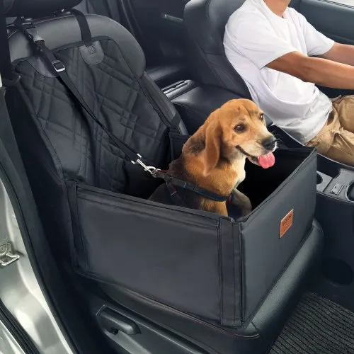 VEVOR Hundeautositz, Hundesitzerhöhung fürs Auto mit Stützrahmen, Haustierautositz mit ansteckbarer Sicherheitsleine, Baumwollfüllung, Hundeautobett für kleine Hunde bis 26 lbs, Schwarz VEVOR Hundeautositz, Hundesitzerhöhung fürs Auto mit Stützrahmen, Haustierautositz mit ansteckbarer Sicherheitsleine, Baumwollfüllung, Hundeautobett für kleine Hunde bis 26 lbs, Schwarz