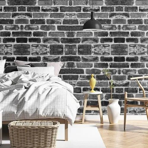 VEVOR Tapete selbstklebend, 45 cm x 10 m, Wandtapete, Klebefolie mit grauer Ziegeloptik, Möbelfolie, Möbelaufkleber, dekorative Vinylrolle für Schlafzimmer, Küche, Büro, Badezimmer, Schreibtisch – Bild 7