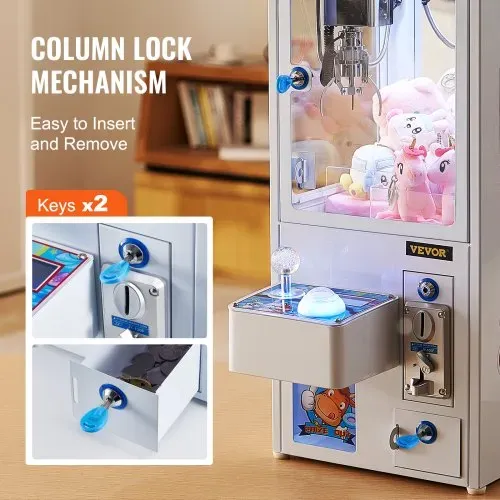 VEVOR Greifautomat, 0–80 mm Backendurchmesser, 0–130 mm Backenhub, Kran-Gewinngreifer, kommerzielles Arcade-Spielspielzeug, cooler, lustiger Greif-und-Gewinn-Automat mit Licht und Ton, Kinder-Verkaufsautomat, Jungen und Mädchen – Bild 5