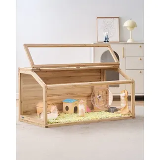 VEVOR Hamsterkäfig aus Holz, Hamsterhabitat mit 270°-Sicht, 101,6×50,8×50,8 cm, Zwerghamsterkäfige mit zu öffnender Oberseite, Kleintierkäfig, Mäusekäfig für Rennmäuse, Ratten, Meerschweinchen, Mäuse VEVOR Hamsterkäfig aus Holz, Hamsterhabitat mit 270°-Sicht, 101,6×50,8×50,8 cm, Zwerghamsterkäfige mit zu öffnender Oberseite, Kleintierkäfig, Mäusekäfig für Rennmäuse, Ratten, Meerschweinchen, Mäuse