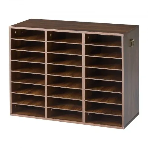 VEVOR Dokumentenablage Holz Schreibtisch Organizer mit 24 Fächern Braun, Ablagefach für Standard-A4-Dokumente Akten & Papiere, mit Verstellbaren Einlegböden für Büro, Zuhause & Klassenzimmer, MDF – Bild 8