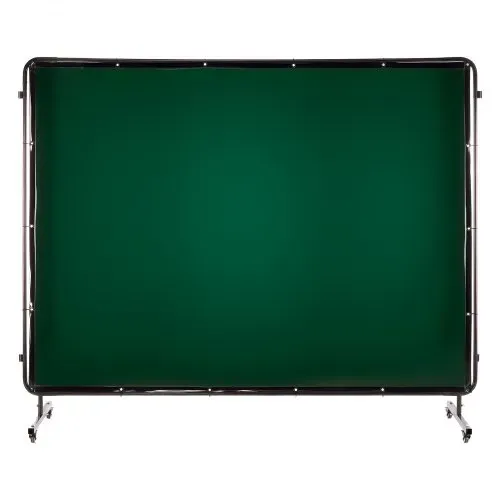 VEVOR Schweißvorhang mit Rahmen, 3-teilig, 1740 x 2340 mm, flammhemmende Vinyl-Schweißschutzwand mit 12 Rädern & 6-stufigem UV-Schutz für Werkstatt-/Industrieanwendungen, Dunkelgrün – Bild 10