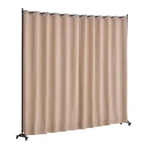 VEVOR Raumteiler Trennwand Paravent Stellwand Einzelpanel, Tragbarer Sichtschutz für Büro Schlafzimmer Esszimmer Arbeitszimmer Balkon, Raumtrenner Rollbar (308,5 x 45 x 245,5 cm), Braun – Bild 10