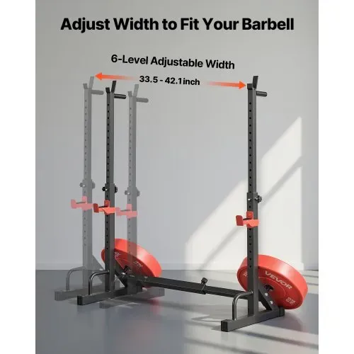 VEVOR Power Cage Squat Rack für Heimfitnessstudio mit verstellbarer Höhe & Breite, 250 kg Tragkraft, Krafttrainingsgerät mit Hantelablagen und J-Haken für Bankdrücken, Kniebeugen und Gewichtheben VEVOR Power Cage Squat Rack für Heimfitnessstudio mit verstellbarer Höhe & Breite, 250 kg Tragkraft, Krafttrainingsgerät mit Hantelablagen und J-Haken für Bankdrücken, Kniebeugen und Gewichtheben