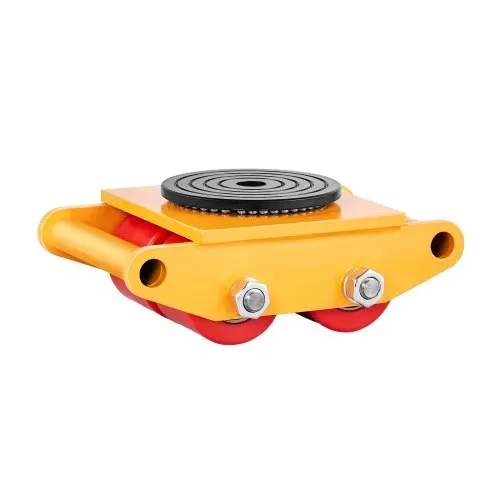 VEVOR Maschinenroller, 6T Möbelroller, 278 x 220 x 105 mm Möbelwagen, Maschinenroller mit 360° Drehkappe und PU-Richtungsrollen, Möbelwagen, Hochleistungs-Industrie-Bewegungsausrüstung, Gelb – Bild 8