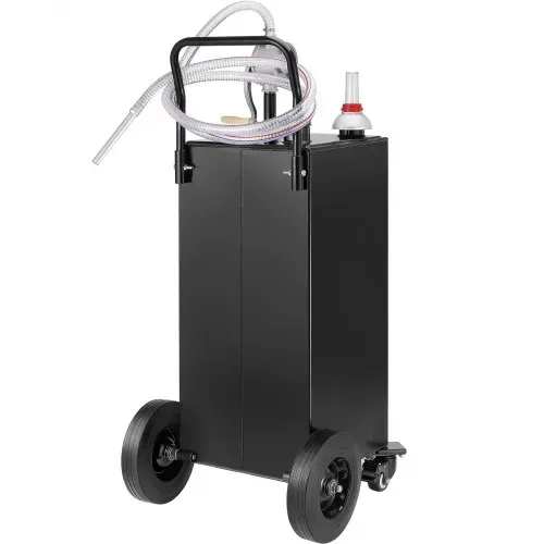 VEVOR Kraftstofftrolley 35 Gallonen Gaskraftstofftankbehälter 106 x 53 x 53 cm mit manueller Transferpumpe Benzin-Diesel-Kraftstoffbehälter für Autos Rasenmäher Geländefahrzeuge Boote Schwarz – Bild 8