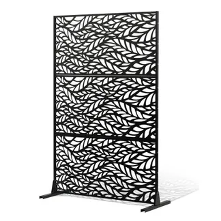 VEVOR Paravent, 120×50,8×183 cm, Sichtschutzwände & -paneele für den Außenbereich, freistehende Trennwand mit Ständer, dekorativer Raumteiler für Balkon, Terrasse, Innenbereich, Schwarz VEVOR Paravent, 120×50,8×183 cm, Sichtschutzwände & -paneele für den Außenbereich, freistehende Trennwand mit Ständer, dekorativer Raumteiler für Balkon, Terrasse, Innenbereich, Schwarz