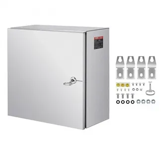 VEVOR Schaltschrank NEMA Edelstahlgehäuse, 300x300x200 mm, NEMA 4X Stahl-Elektroanschlussdose, IP66 wasser- und staubdicht, für den Innen- und Außenbereich, mit Montageplatte VEVOR Schaltschrank NEMA Edelstahlgehäuse, 300x300x200 mm, NEMA 4X Stahl-Elektroanschlussdose, IP66 wasser- und staubdicht, für den Innen- und Außenbereich, mit Montageplatte