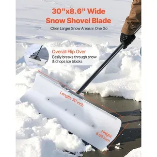 VEVOR Schneeschaufel, 76 cm Schneeschieber mit ergonomischem Griff, Klinge aus HDPE-Kunststoff, Schneeräumer, Schneepflug, tragbares Schneeräumwerkzeug für die Einfahrt im Garten VEVOR Schneeschaufel, 76 cm Schneeschieber mit ergonomischem Griff, Klinge aus HDPE-Kunststoff, Schneeräumer, Schneepflug, tragbares Schneeräumwerkzeug für die Einfahrt im Garten