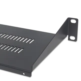 Intellinet 10″ Fachboden zur Frontmontage, 1 HE, Montage an den beiden vorderen Profilschienen, 150 mm Tiefe, perforiert, schwarz Intellinet 10″ Fachboden zur Frontmontage, 1 HE, Montage an den beiden vorderen Profilschienen, 150 mm Tiefe, perforiert, schwarz