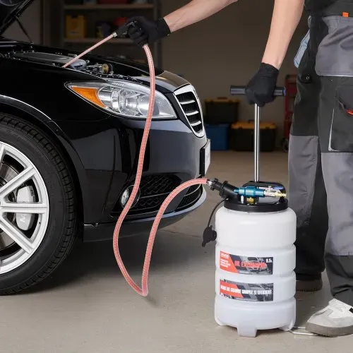 VEVOR Ölabsaugpumpe 9,5 L, Pneumatisch/Manuell, Transferpumpe mit Schlauch & drei Verlängerungsrohren, Ölwechselpumpe mit PE-Tank, Flüssigkeitsabsauger, Ölpumpe für Autos, Rasenmäher, Boote – Bild 7