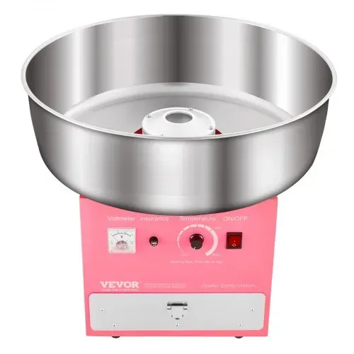 VEVOR elektrische Zuckerwattemaschine kommerzielle Zuckerwattegeräte (1000 W) mit 52 cm Edelstahlschüssel & Zuckerlöffel & Schublade, perfekt für Kindergeburtstage Familienfeiern Partys Rosa – Bild 10