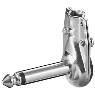 Klinken-Stecker 6,35mm, Mono, Metall, abgewinkelt Klinken-Stecker 6,35mm, Mono, Metall, abgewinkelt